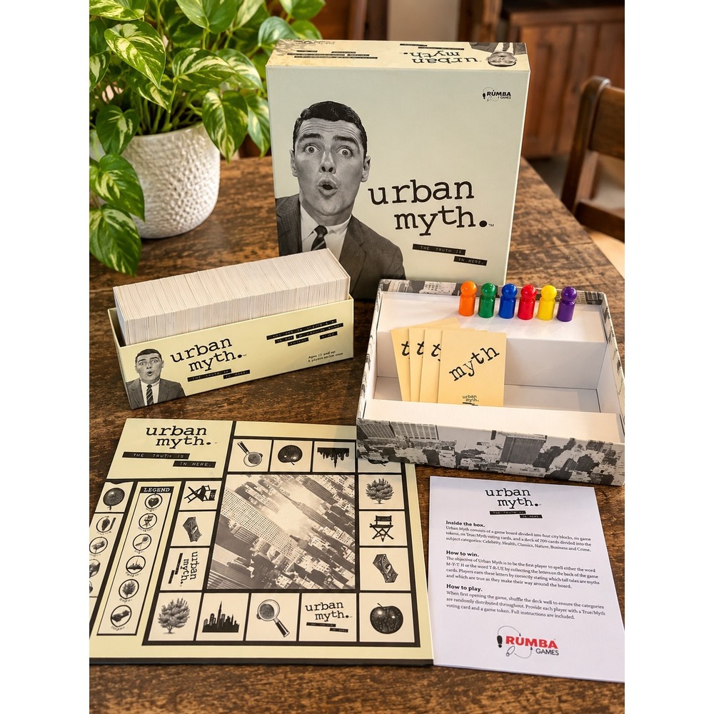 Urban Myth Board Game Rumba Games Trivia Fact or Fiction 700 Cards Complete